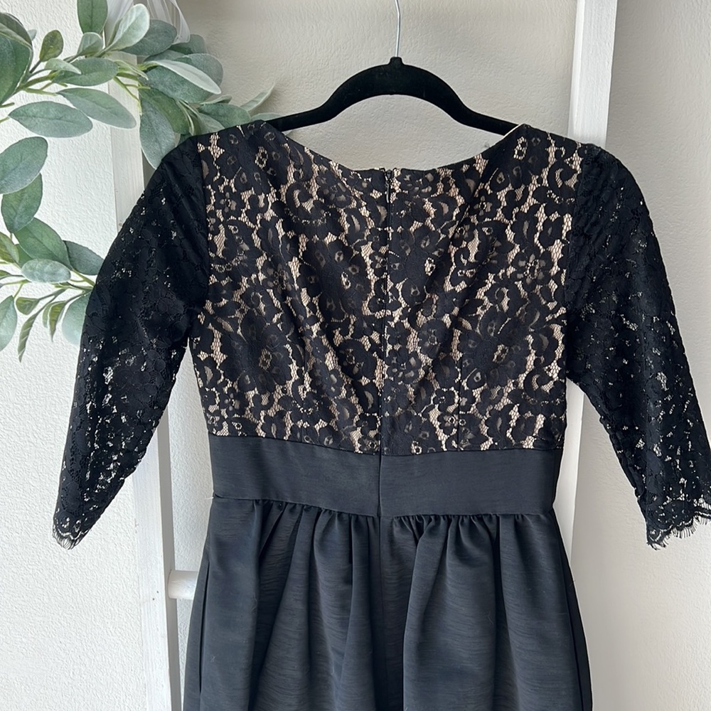 Eliza J- Black V-Neck, Laced Top, Cocktail Dress- Sz 2 - Picture 5 of 5